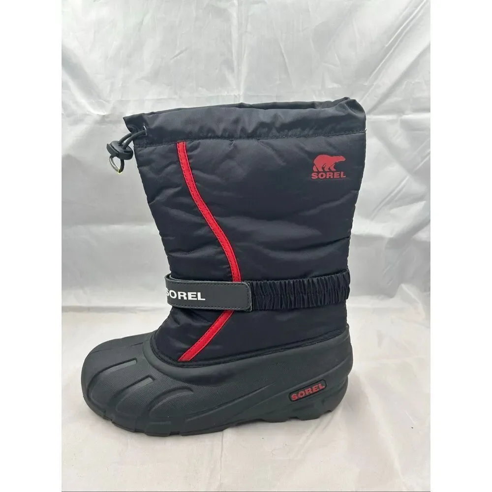 Sorel Winter Snow Boots Black Red Waterproof Thermal Size 6 Women